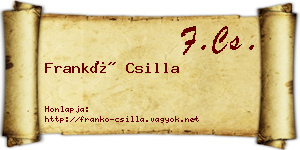 Frankó Csilla névjegykártya