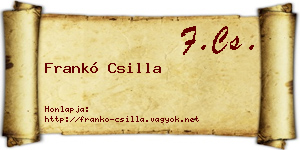 Frankó Csilla névjegykártya